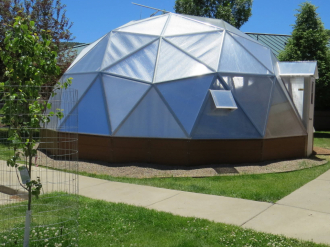 geodesic dome greenhouse at school