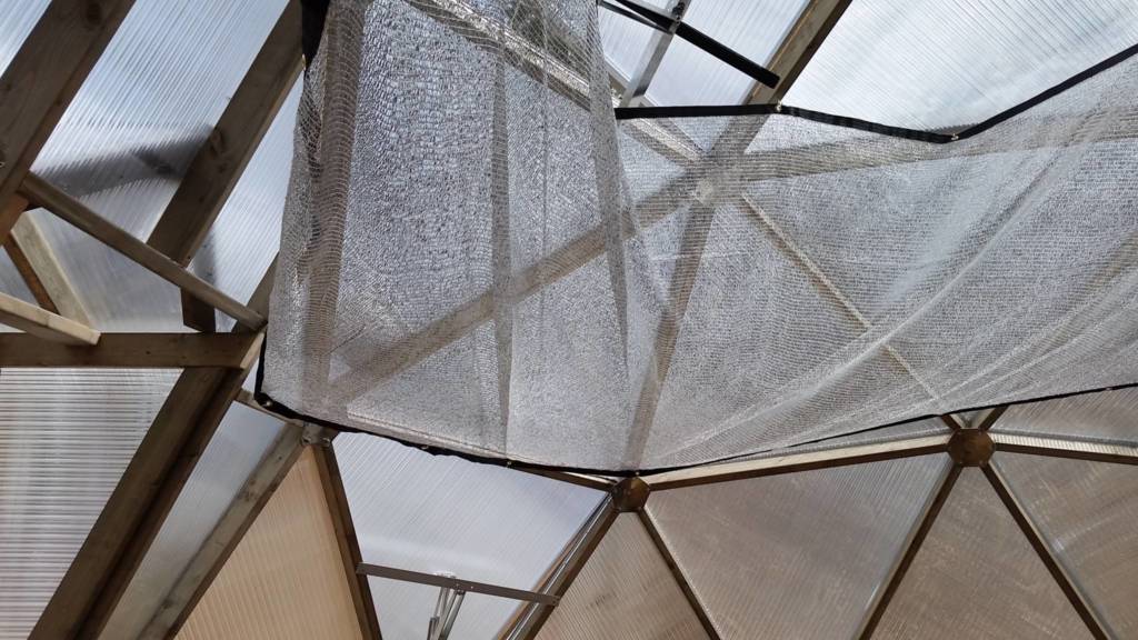 Aluminet Shade Cloth Mounted Inside Greenhouse