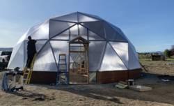 Gillian Clark 33 foot Growing Dome Geodesic Greenhouse in Butte Montana