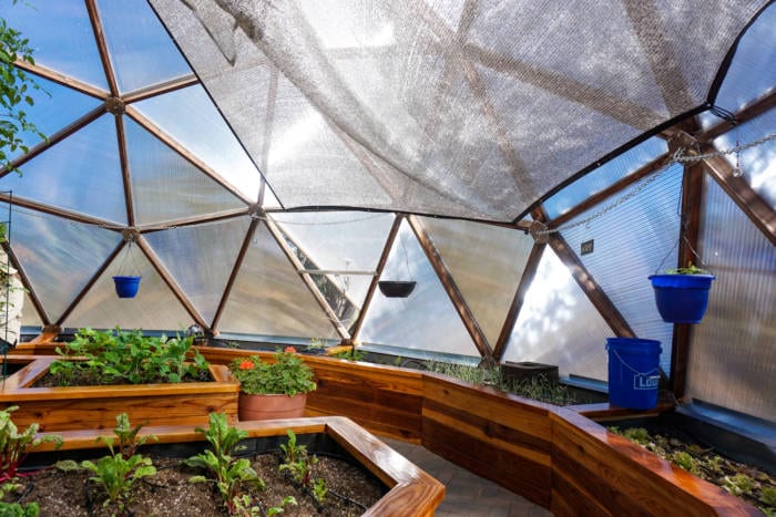 Aluminet Shade cloth to help cool your Growing Dome Greenhouse