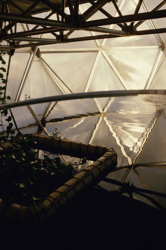 water tank and interior of biodome in aspen colorado