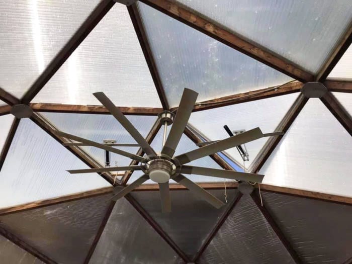 ceiling fan for greenhouse ventilation