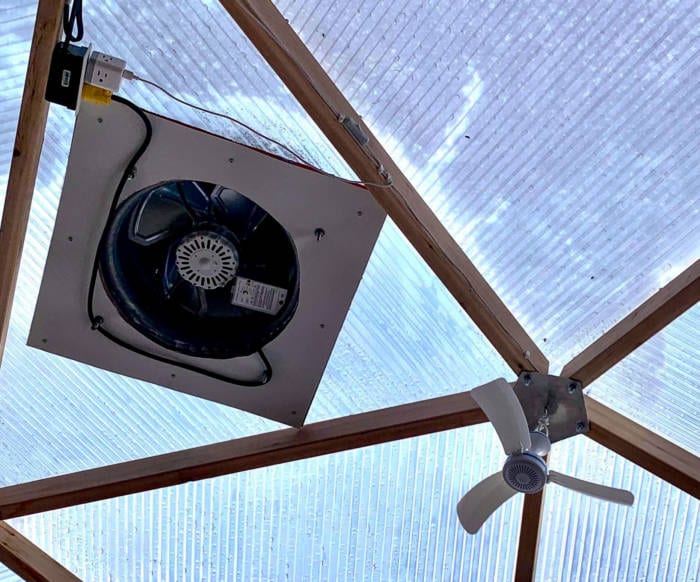 solar powered fan for greenhouse ventilation