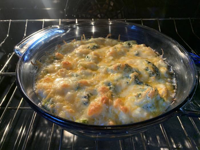 Broccoli Casserole in the oven 

