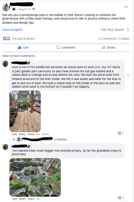Happy Growers sharing information with each other on facebook