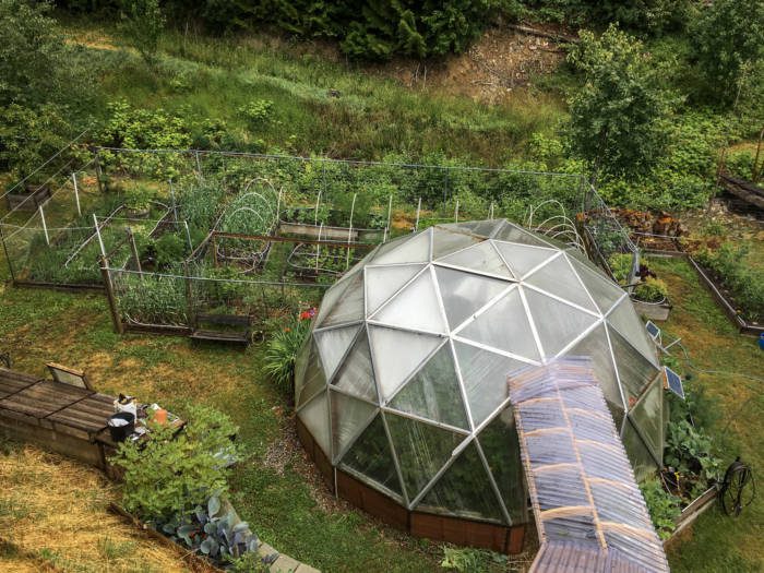 greenhouse and outdoor garden