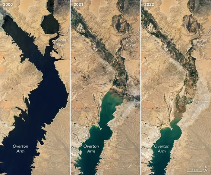 water levels of lake mead overtime