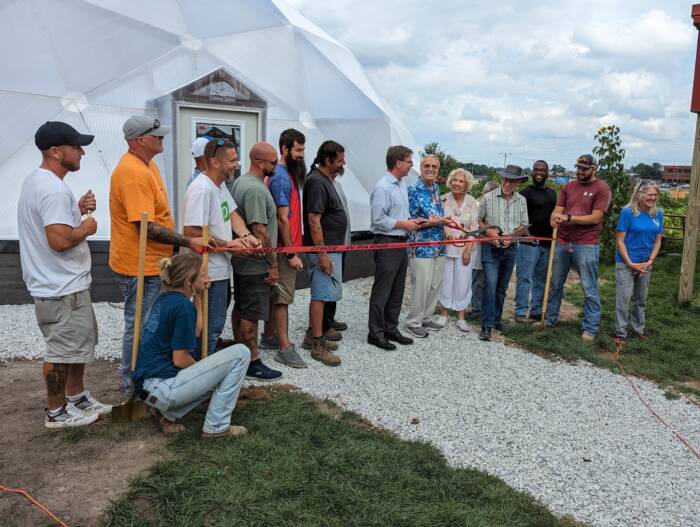 Ribbon Cutting at a new community greenhouse