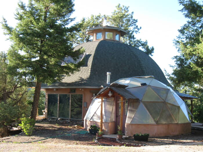 Original dome home with Growing Dome attached